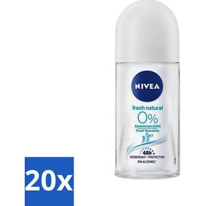 Nivea - Roll-On - Alu Free - Fresh Natural - 0% Aluminum - 50 ml - Bulkverpakking - 20 stuks