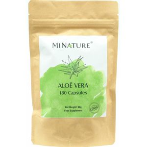 Aloë Vera Capsules 180 stuks - 450mg Poeder van Aloë Vera Barbadensis Bladeren per Vega Capsule - 100% Plantaardig