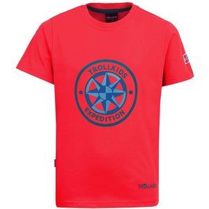 Trollkids Windrose T-shirt Met Korte Mouwen Rood 128 cm Jongens,Meisjes