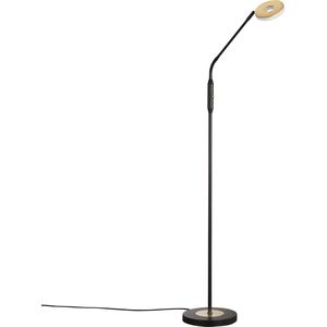 Fischer & Honsel - Vloerlamp Dent - 1x LED 7,5 W (incl.) - Zwart Zandgrond - Goud Accenten