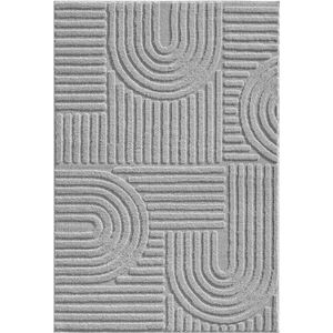 Pochon - Tapijt Art - Zilver - 200x140x0,8 - Laagpolige Vloerkleed - Kortpolige Vloerkleed - Rechthoekige Tapijt - Rechthoekige Vloerkleed