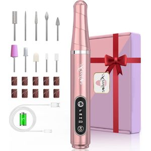 Nail Milling Cutter Cordless Rechargeable Electric Nail Cutter 20000rpm 10 Bit Pedicure Set for Cuticles Shellac Acrylic Gel Beginners - Kredioo