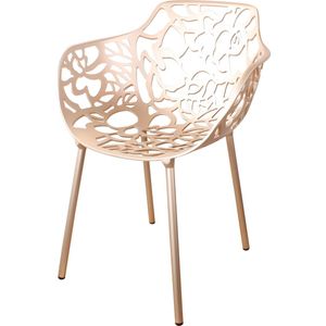 DS4U® cast magnolia - eetkamerstoel - designstoel - met armleuning - aluminium - koper goud