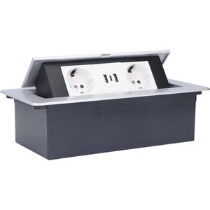 Vloerstopcontact met Dual USB Type C en Ingebouwd Pop-upstopcontact - EU-standaard 250V .