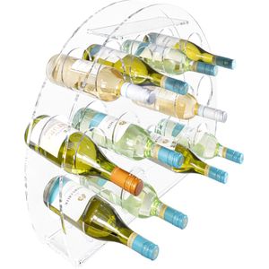 Divino® Wijnrek Circo helder, wijnrek, acryl, geschikt voor 12 Flessen stijlvolle presentatie voor jouw wijncollectie - veilig en stevig - perfect voor elk interieur