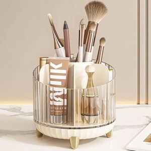 360 graden draaibare make-upborstelhouder - make-up organizer voor kaptafel - slaapkamer en badkamer opslag