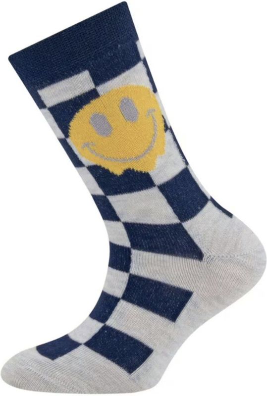 Ewers - Smiley - Sokken - Geblokt - Blauw