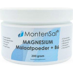 MontenSal - Magnesium Malaat Poeder - P-5-P - Vitamine B6 - 200 gram