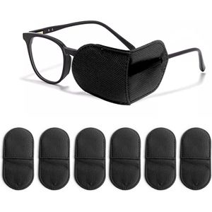 Oogmaskers voor volwassenen en kinderen, 6 stuks, ooglapjes van niet-geweven stof, gebruikt om het linker- of rechteroog te bedekken, het zicht te verbeteren en amblyopie en lui oog te verbeteren