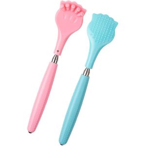 2-pack - Rugkrabber - Draagbare, uitbreidbare rugkrabber - Antislip handmassage-apparaat - Met telescopisch handvat - Voor hoofd - rug - benen en andere lichaamsdelen - Kietelmassage