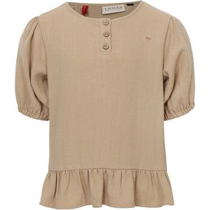 LOOXS Little 2411-7101-311 Meisjes Blouse - Maat 98 - Bruin van 80% viscose 20% linnen