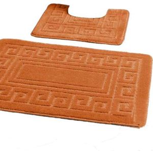 - Set van 2 anti-slip badmatten in Griekse stijl - Inclusief 1 badmat (50 × 80 cm) en 1 toiletmat (50 × 40 cm)