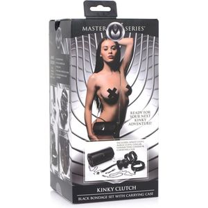 XR Brands Kinky Clutch - Black Bondage Set with Carry Bag black