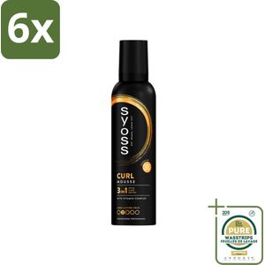 Syoss - Curl - Haarmousse - Anti-Pluis & Bounce - 250 ml - Voordeelverpakking - 6 stuks - Anti-pluis mousse - Krullen definieren