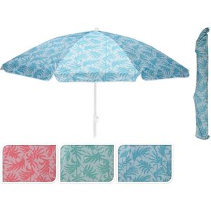 Grote strandparasol motief tropische palm bladeren - rood