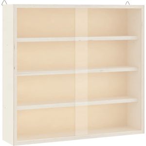 vidaXL - Houten Vitrinekast - Transparante Deuren - Multiplex - 4 Schappen