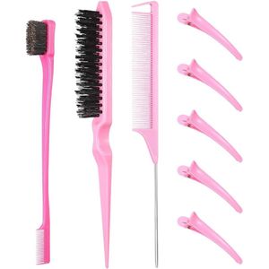 Haarborstels Set met Reinigingsborstel en Spelden - Perfect voor Kapsels en Styling