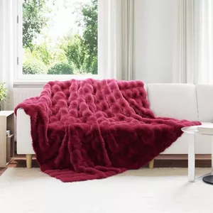 DecoKing Mic Deken 220 x 240 cm rood deken microvezel sprei fleece