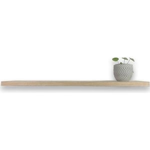 Zwevende boekenplank 75 x 24 cm recht rustiek 25 mm eiken - Eiken plank - Wandplank zwevend - Wandplank hout