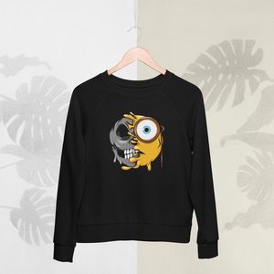 Feel Free - Halloween Sweater - Smiley: Gezicht met blik van triomf - Maat XL - Kleur Zwart