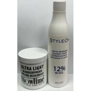 showtime - Ultralight Blondeerpoeder (100gram) + Style on Oxidant Creme Peroxide 12% - (250ml)