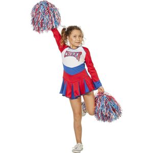 Witbaard - Kostuum - Cheerleader - Rood/wit/blauw - mt.152