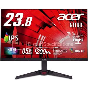 Acer Nitro VG240Y - Monitor - 24 inch - 1920x1080 (FHD) - 200Hz - IPS