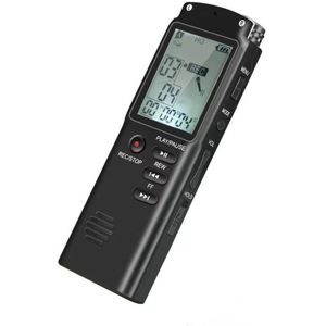 Digitale Voicerecorder - 16GB - MP3-speler Opnameapparaat - Draagbare Digitale Spraakrecorder met Hoge Resolutie en Ruisonderdrukking