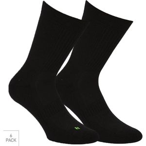 Bamboe Sportsokken 6-Pack - Zwart - Maat 35-38 - Sportieve Bamboe Sokken Voor Frisse Droge Voeten - Dames / Heren