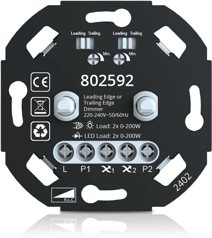 DUO - LED Dimmer - 2x200W - Fase Af- en Aansnijding