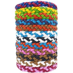 Ongediertewering - Outdoor Essential Serie - 12x Anti-Muggen Armbanden - Natuurlijke Citronella - PU Leren Design