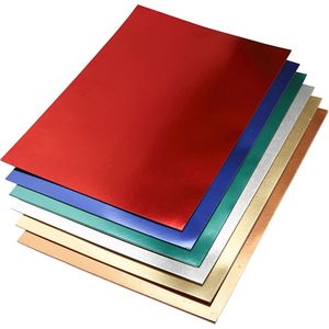 Metallic Foliekarton, A2, vel 420x594 mm, 280 gr, diverse kleuren, 30 div vellen/ 1 doos