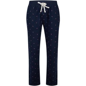 Happy Shorts Heren Pyjama Broek Lang Donkerblauw Gingerbread Kerst Print - Maat M