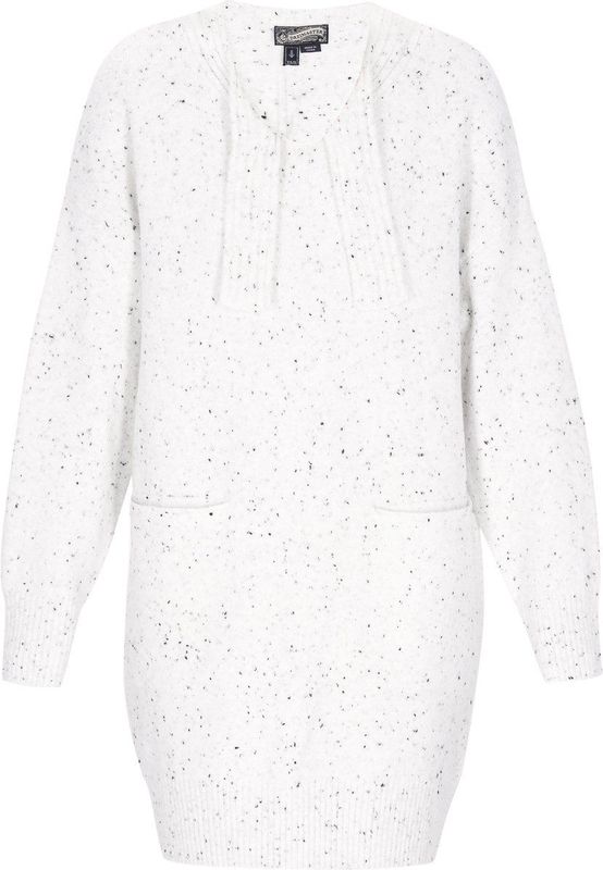 DreiMaster - Vintage Collection - Mini Jurk - Zacht Gebreid - Met Strikkragen