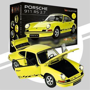 1:8 IXO Collections 017 Porsche 911 Carrera RS 2.7 - Geel - Sportauto Metalen Modelbouwpakket