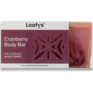 Loofys Body Bar – Cranberry – Voor alle huidtypen – Vegan, Plasticvrij, SLS-vrij – 80g