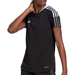 adidas Tiro 21 Sportshirt - Maat XS  - Vrouwen - Zwart/Wit