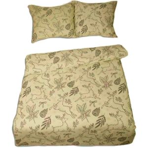 Flanellen Dekbedovertrek 220x200cm - Rendieren & Bladeren - 100% Katoen