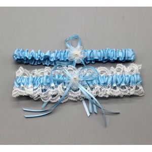 CHPN - Kousenband - Bruiloft - Trouwen - Stretch - Garter - Lichtblauw - Set van 2 - Bruid accessoire - Vrijgezellenfeest