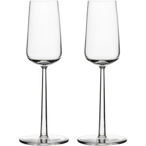 Iittala Essence - Champagneglazen – Champagneglas op Voet - Transparant - 21 cl – Set van 2 Glazen