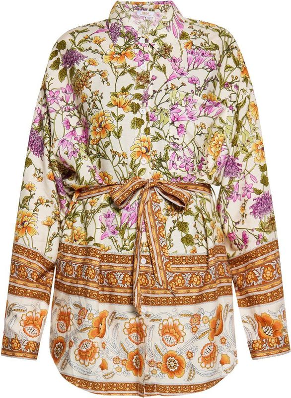 usha - Blouse - Viscose - Lange Mouwen - Gedrukt - Bloemenpatroon