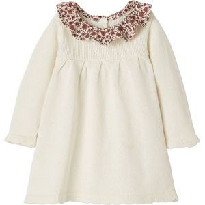 Tricot Jurk - Bloemen Kraag - Katoen - Lange Mouwen