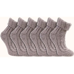 Wollen sokken | Omslag sokken | Alpacawol | Kleur: Bruin | 6 paar