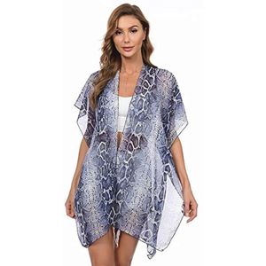Chiffon Strandkleding Dames Kimono Vesten met Bloemenprint - Oversized Bikini Cover-up