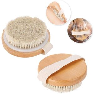 Zachte borstel voor lichaamsbad, haarwasmachine, huidreiniging en douche massageborstel - Zacht peeling nat of droog - Premium bamboemateriaal rugborstels