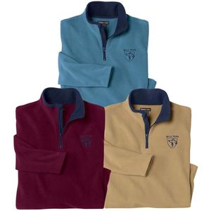 ATLAS FOR MEN - Set van 3 microfleece sweaters - Heren - Verkrijgbaar in grote maten - L