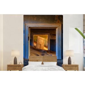 Zand - Blauw - Deur - Architectuur - Behangpapier