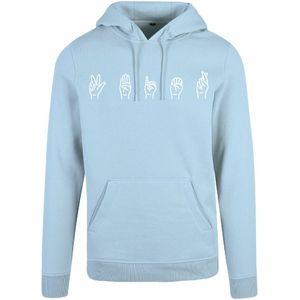 7311 - Hoodie - Gebarentaal; 3 Bier-Ocean Blue-M