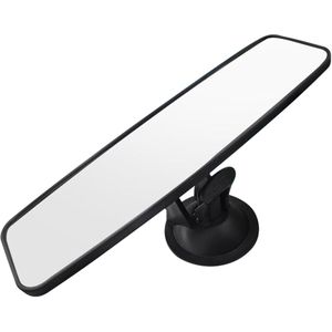 Achteruitkijkspiegel met zuignap - 240 × 65 mm - Anti-reflectiespiegel voor bestuurdersmonitor - universele - Autospiegel - Interieurspiegel - Wijdehoekspiegel - Voor auto, SUV, vrachtwagens