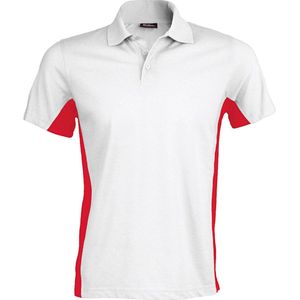 Kariban Heren Poloshirt met korte mouwen (Dual Colour) (Wit/rood)